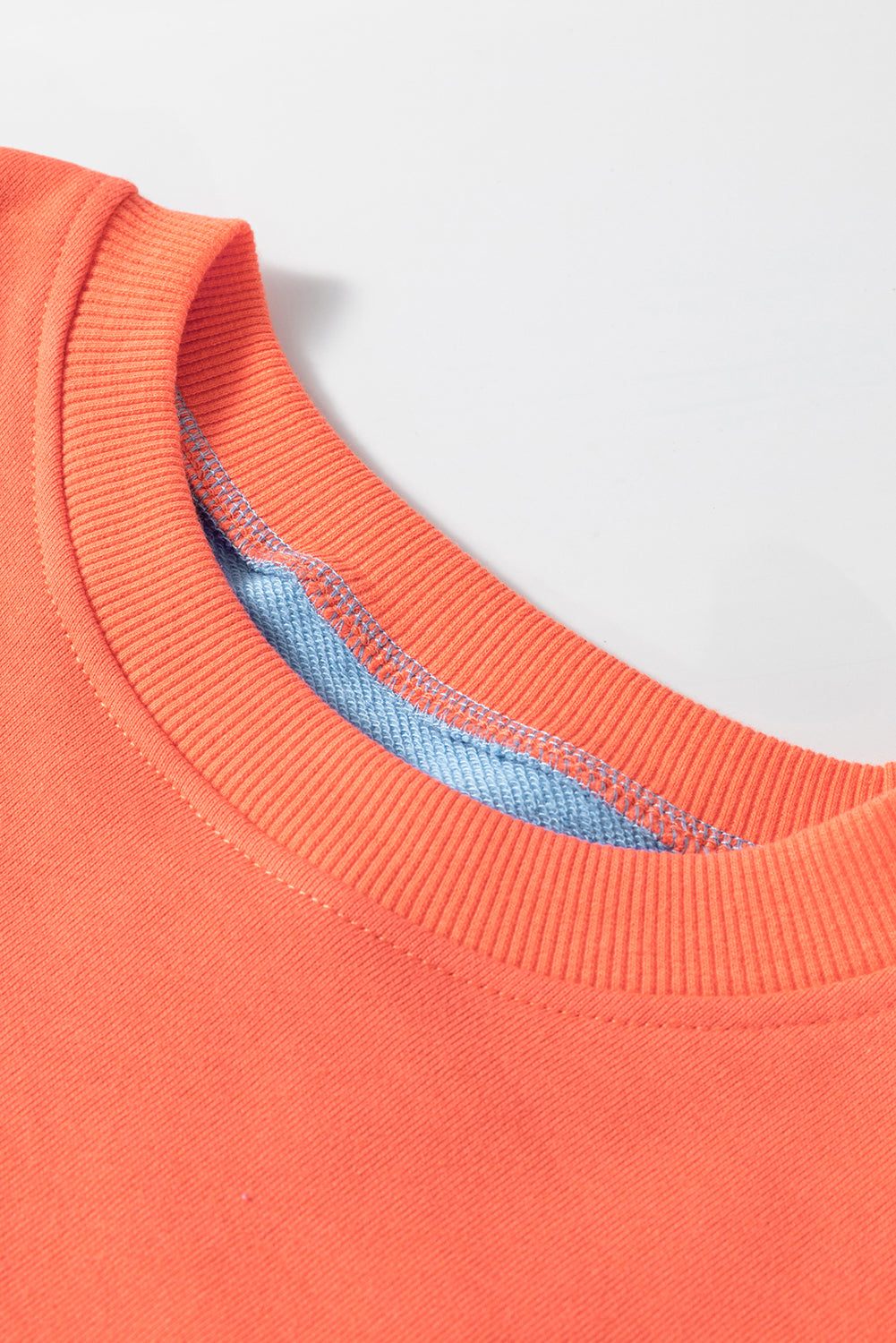 Sky Blue Colorblock Drop Shoulder Sweatshirt