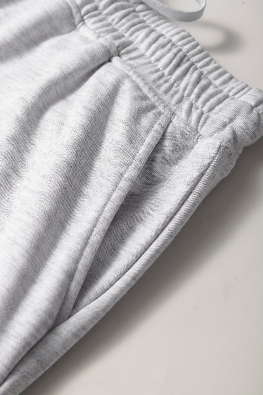 Light Grey French Terry Drawstring Mini Skort with Pockets - Kustom Kreations Goods