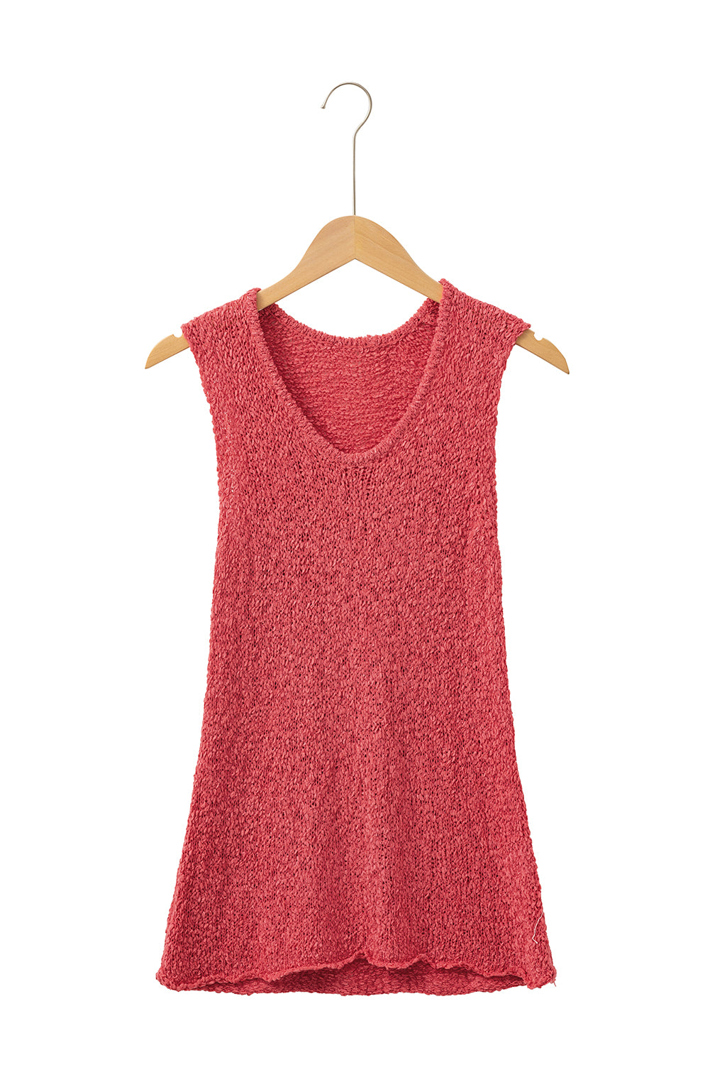 Flamingo Eyelet Knit U Neck Slim Fit Knit Vest