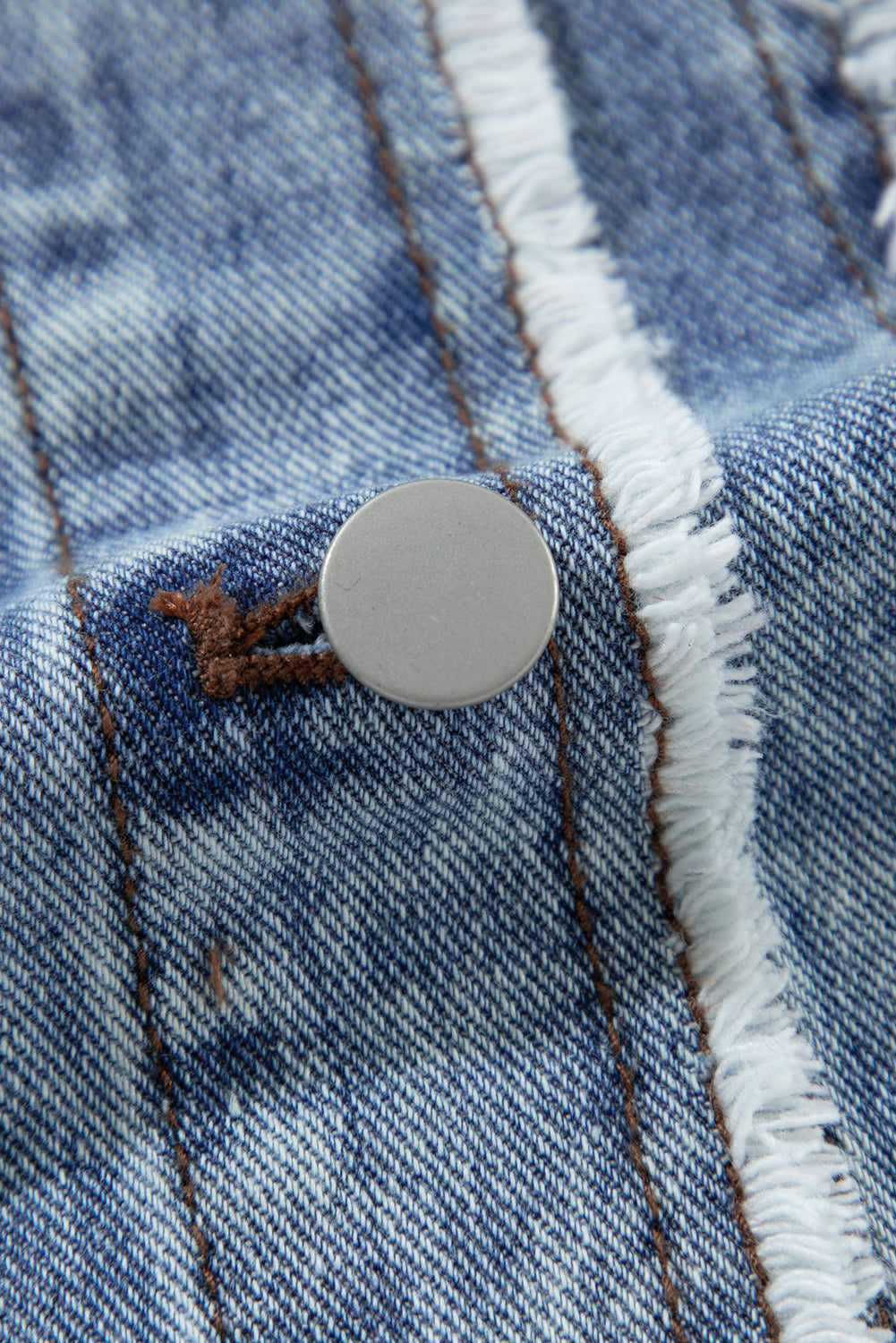 Beau Blue Plaid Print Patchwork Hooded Raw Hem Denim Jacket - Kustom Kreations Goods