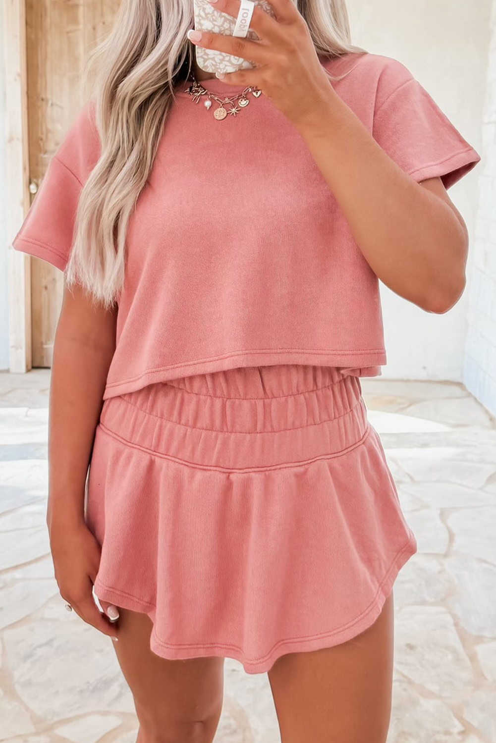 Black Cropped Tee and Ruffle High Waist Skort Set - Kustom Kreations Goods