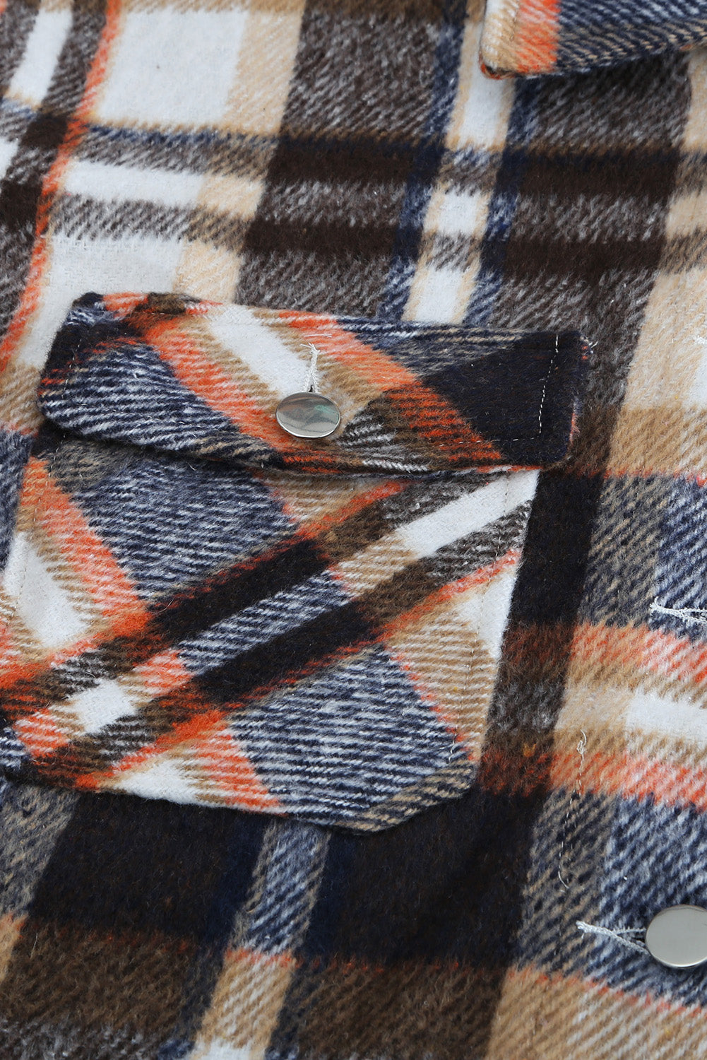 Multicolor Plaid Casual Button Up Flannel Jacket