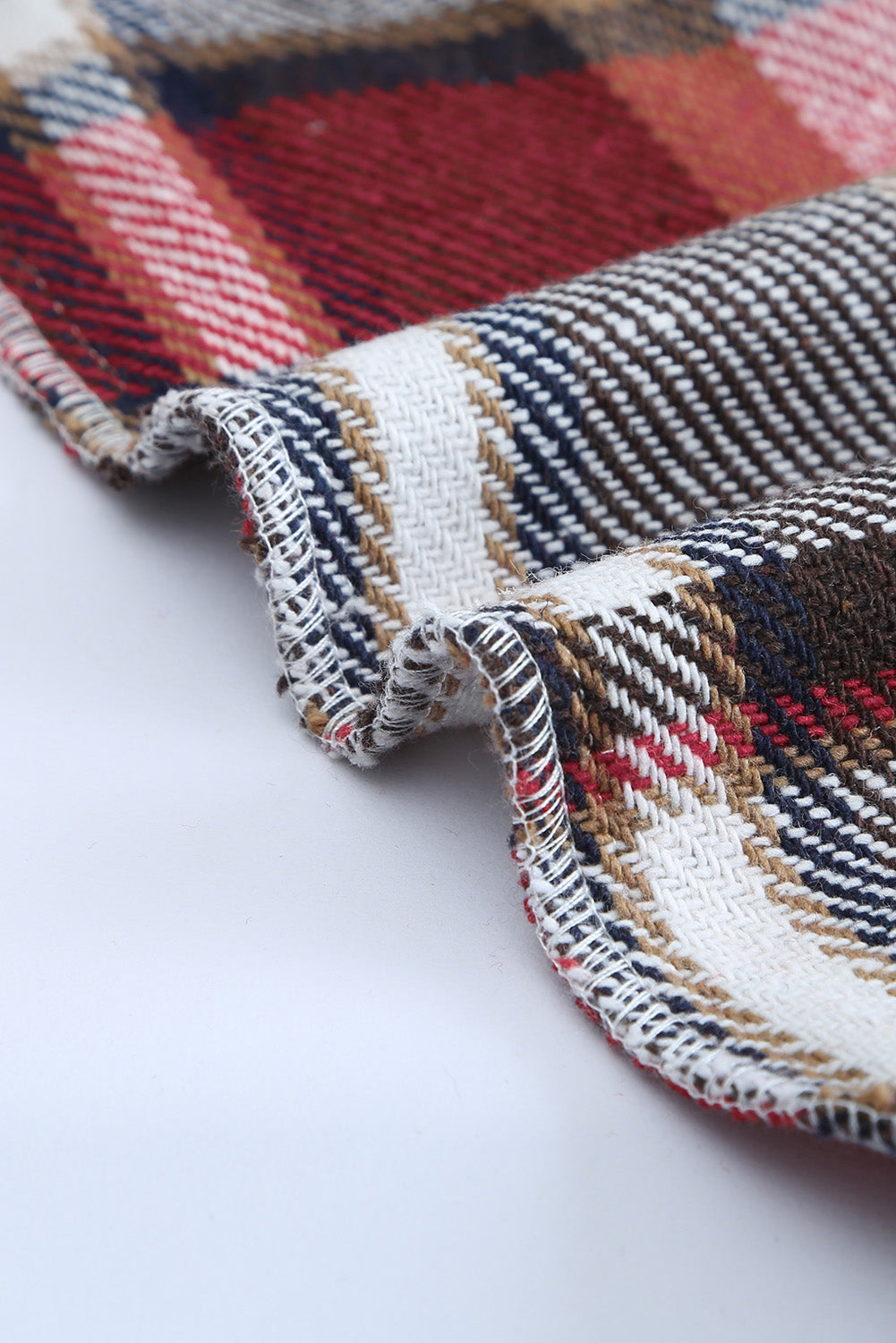Multicolor Plaid Casual Button Up Flannel Jacket