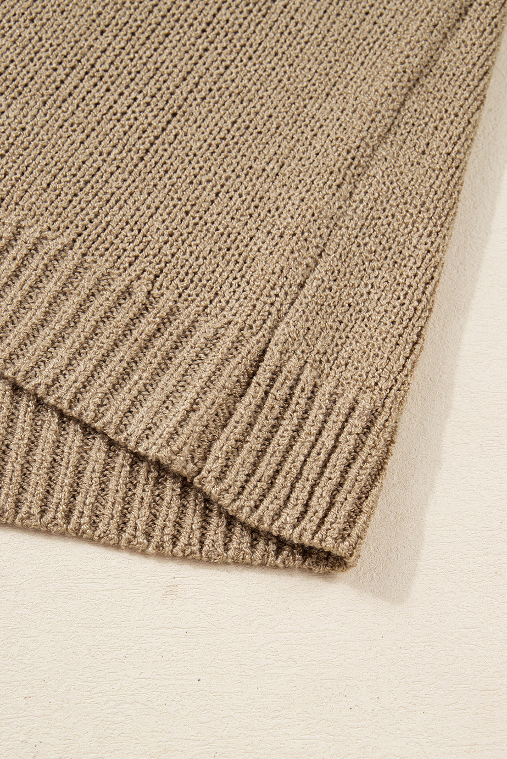 Pale Khaki Oversize Drop Shoulder Slouchy Sweater Dress - Kustom Kreations Goods