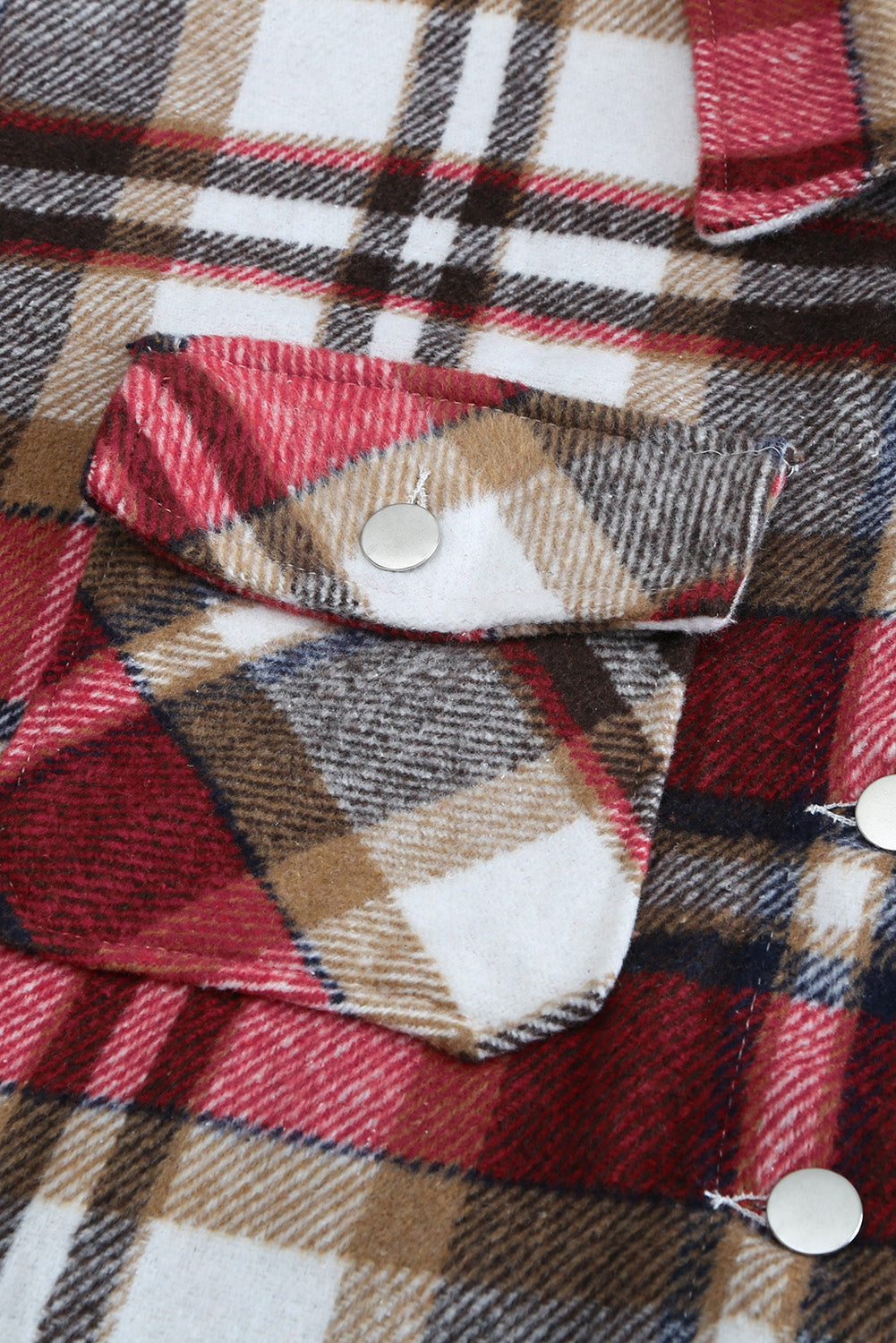Multicolor Plaid Casual Button Up Flannel Jacket