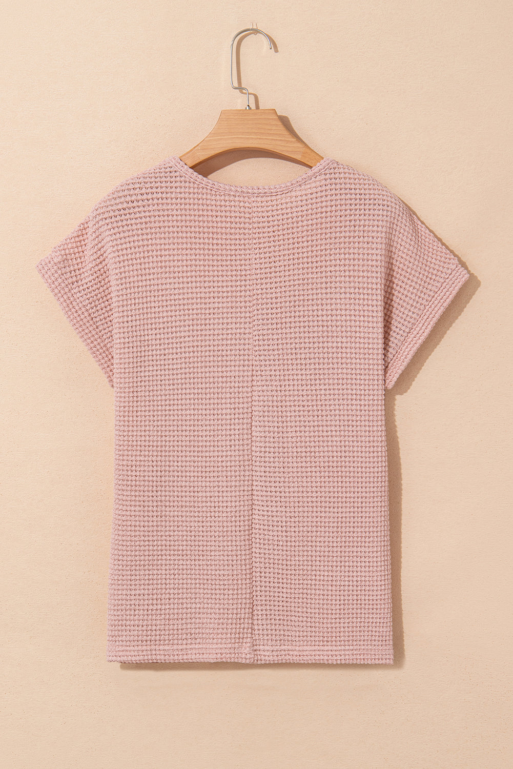 Mist Green Hollow Patchwork Waffle Knit Top - Kustom Kreations Goods