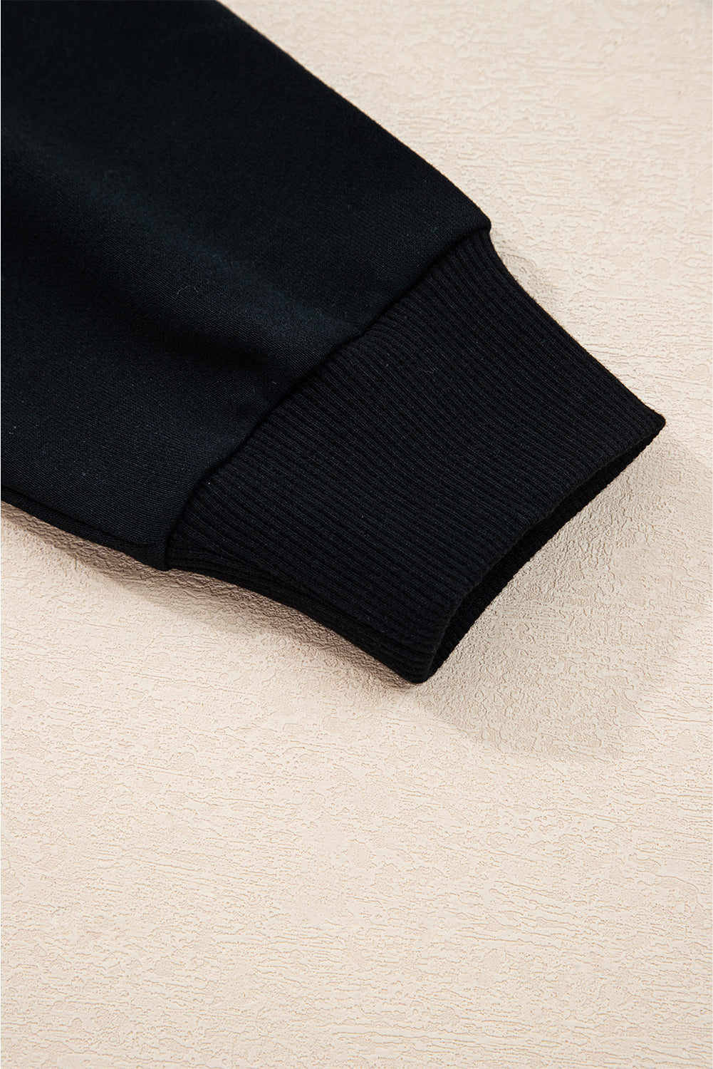 Fiery Red Preppy Striped Sleeve Loose Sweatshirt