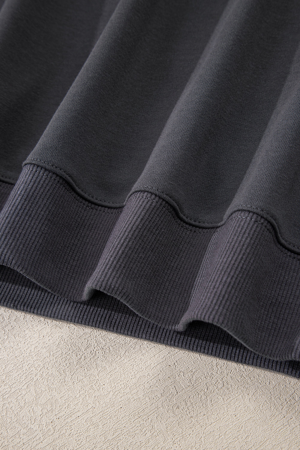 Fiery Red Preppy Striped Sleeve Loose Sweatshirt