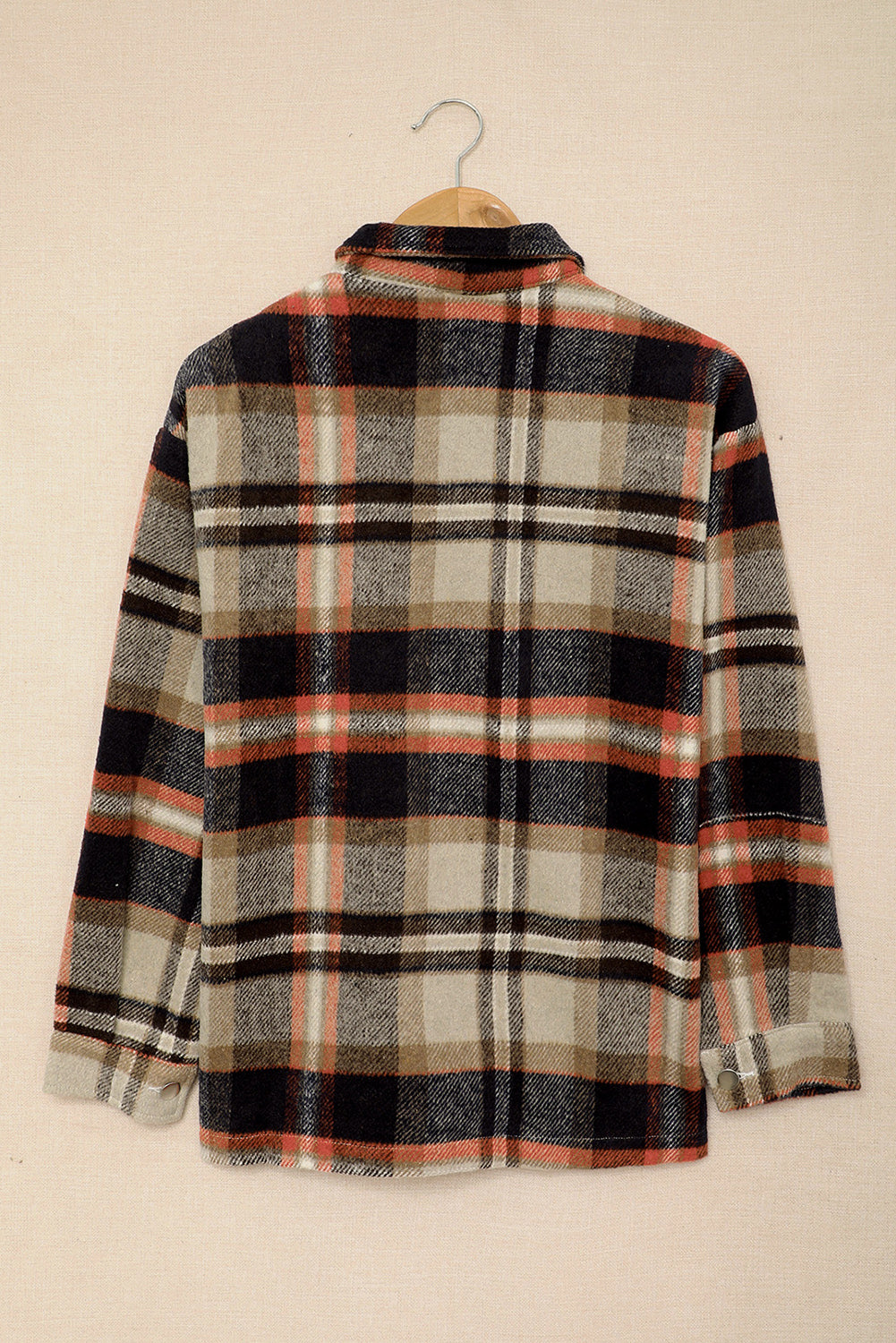 Multicolor Plaid Casual Button Up Flannel Jacket