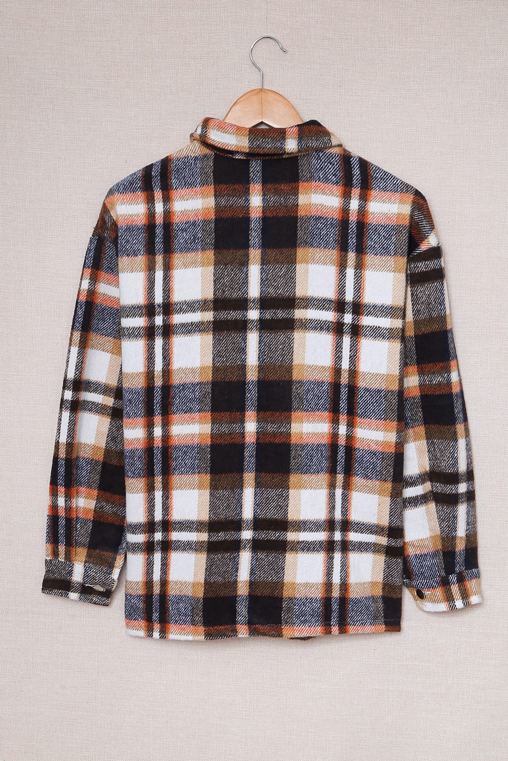 Multicolor Plaid Casual Button Up Flannel Jacket