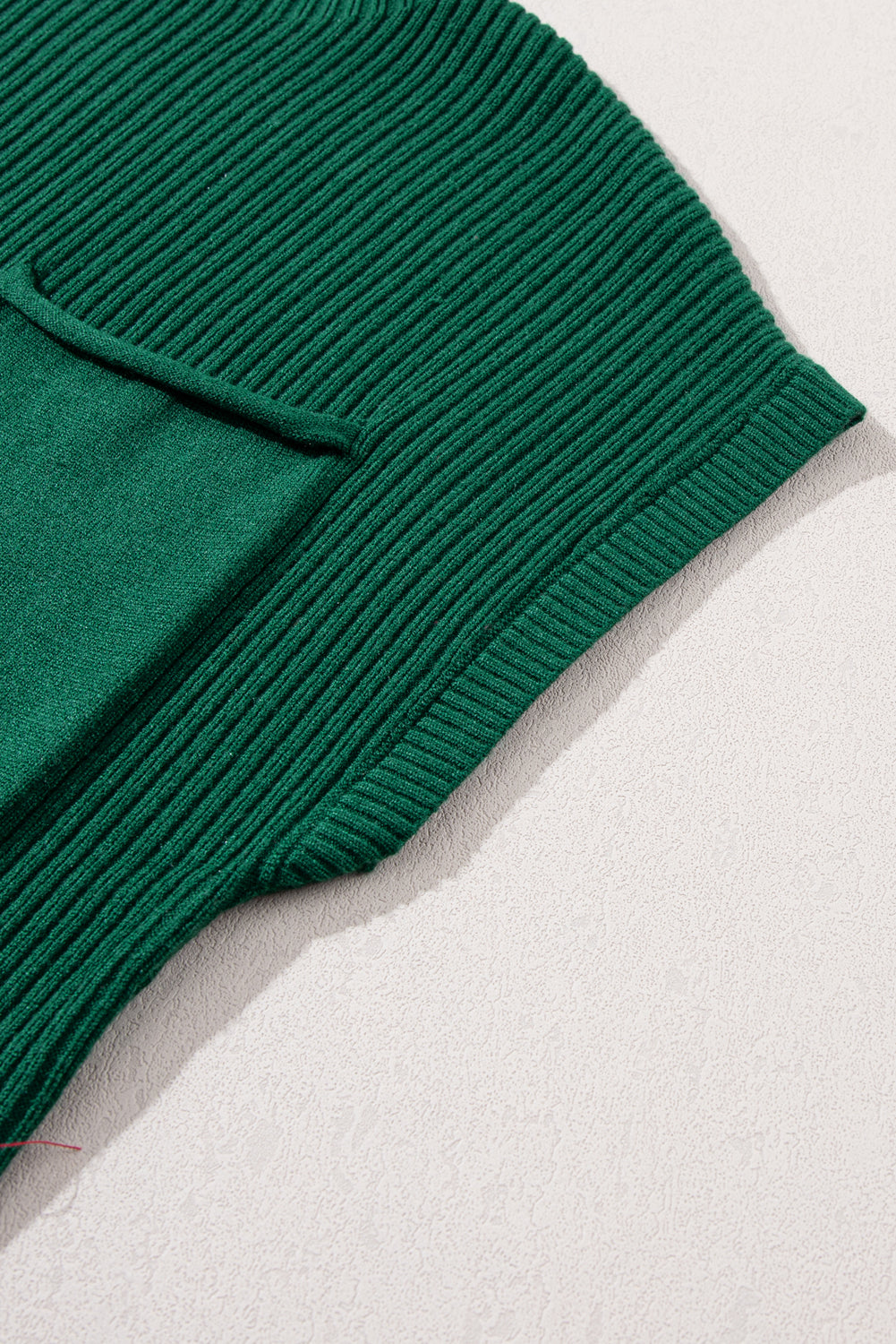 Green Patch Pocket Ribbed Knit Short Sleeve Sweater - Kustom Kreations Goods