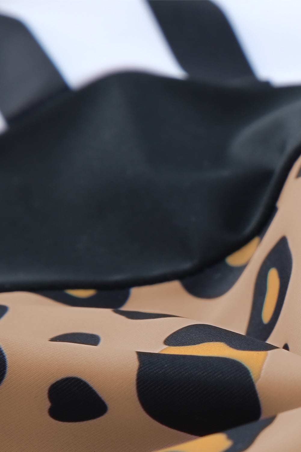 Leopard Striped Colorblock Asymmetrical Sleeveless One Piece Swimsuit