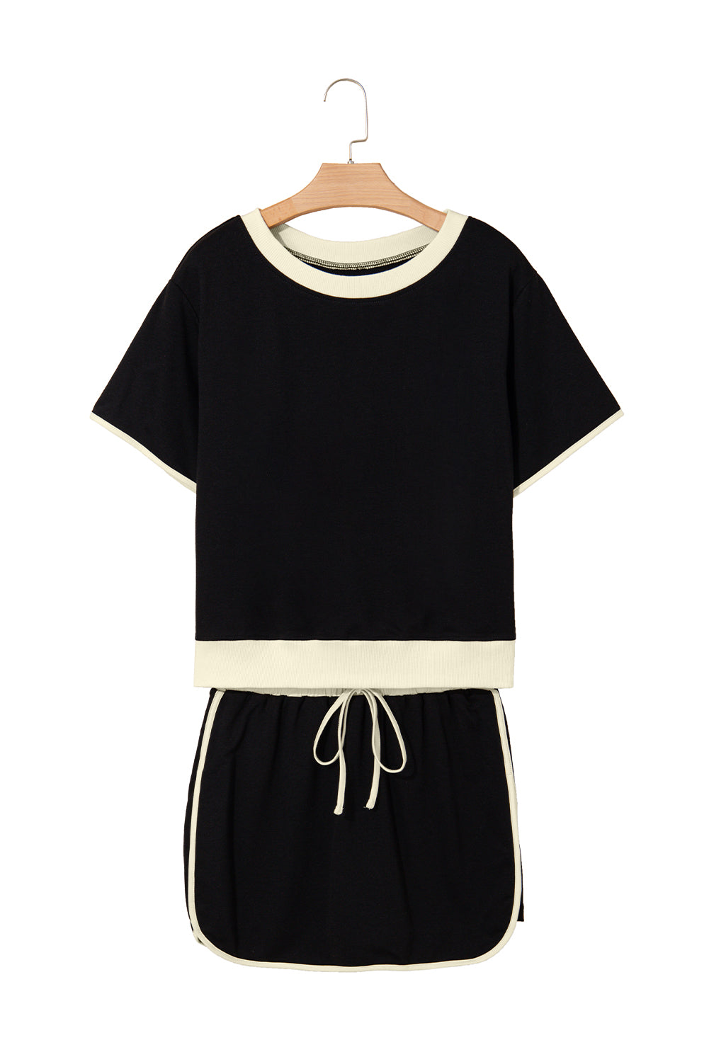 Evergreen Colorblock Edge Drop Shoulder T Shirt and Skort 2Pcs Set - Kustom Kreations Goods