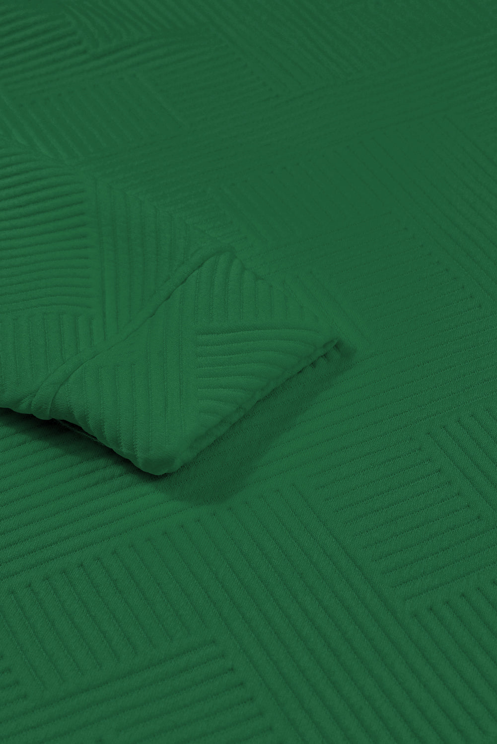 Dark Green Textured Loose Slouchy Long Sleeve Top and Pants Set