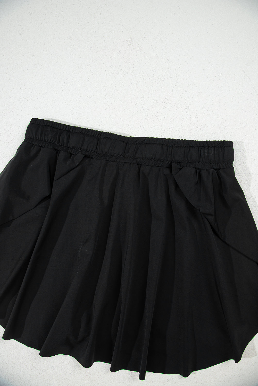 Black Drawstring High Waist Lined Tennis Skort - Kustom Kreations Goods