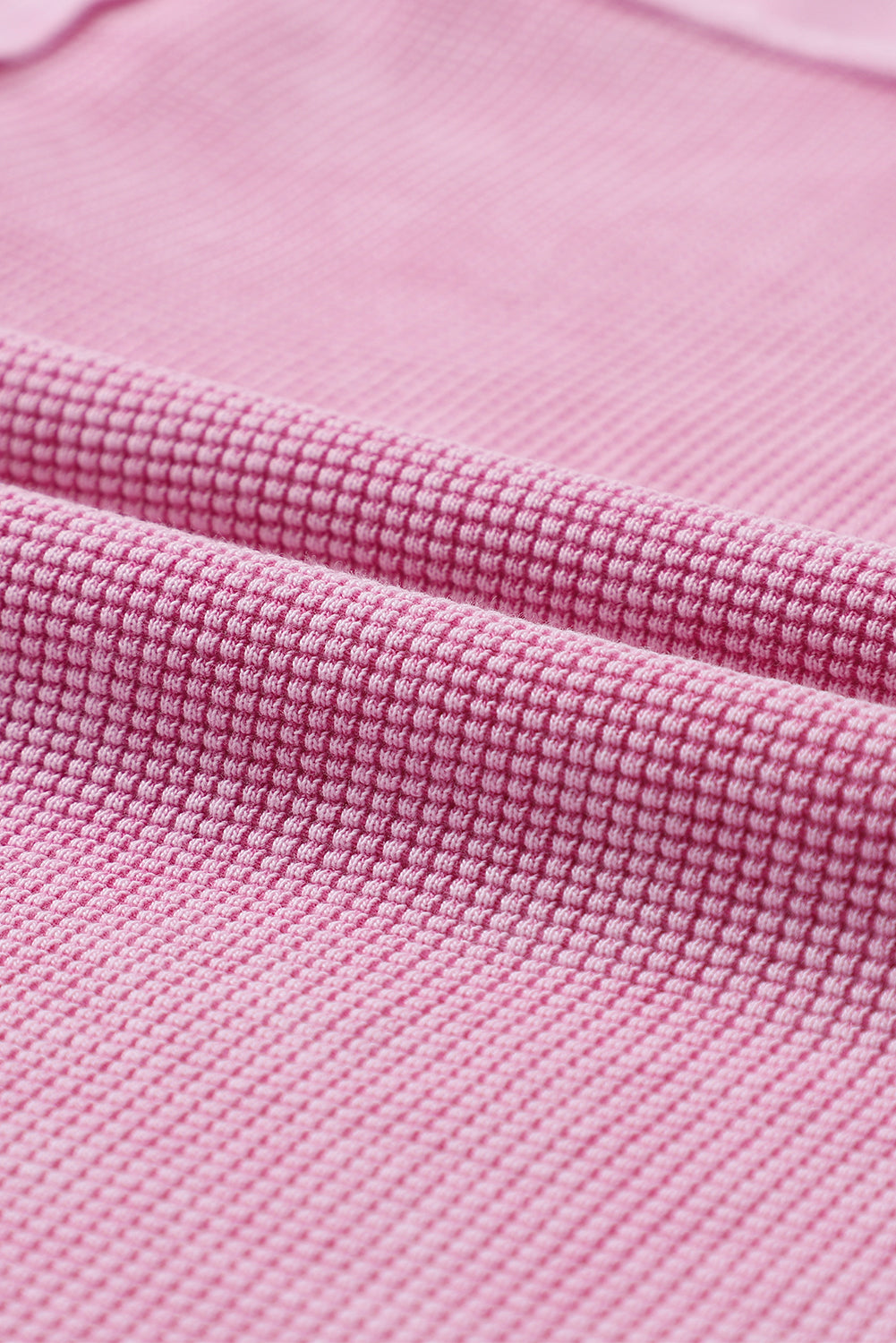 Laurel Green Waffle Exposed Seam Washed Henley Sweatshirt