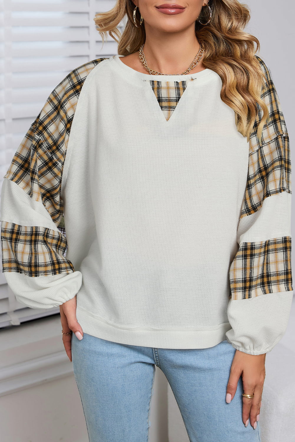 Printed Round Neck Long Sleeve Sweatshirt