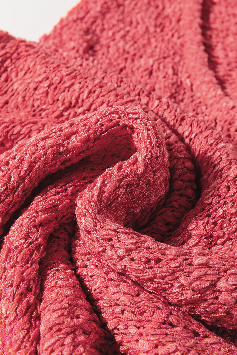 Flamingo Eyelet Knit U Neck Slim Fit Knit Vest