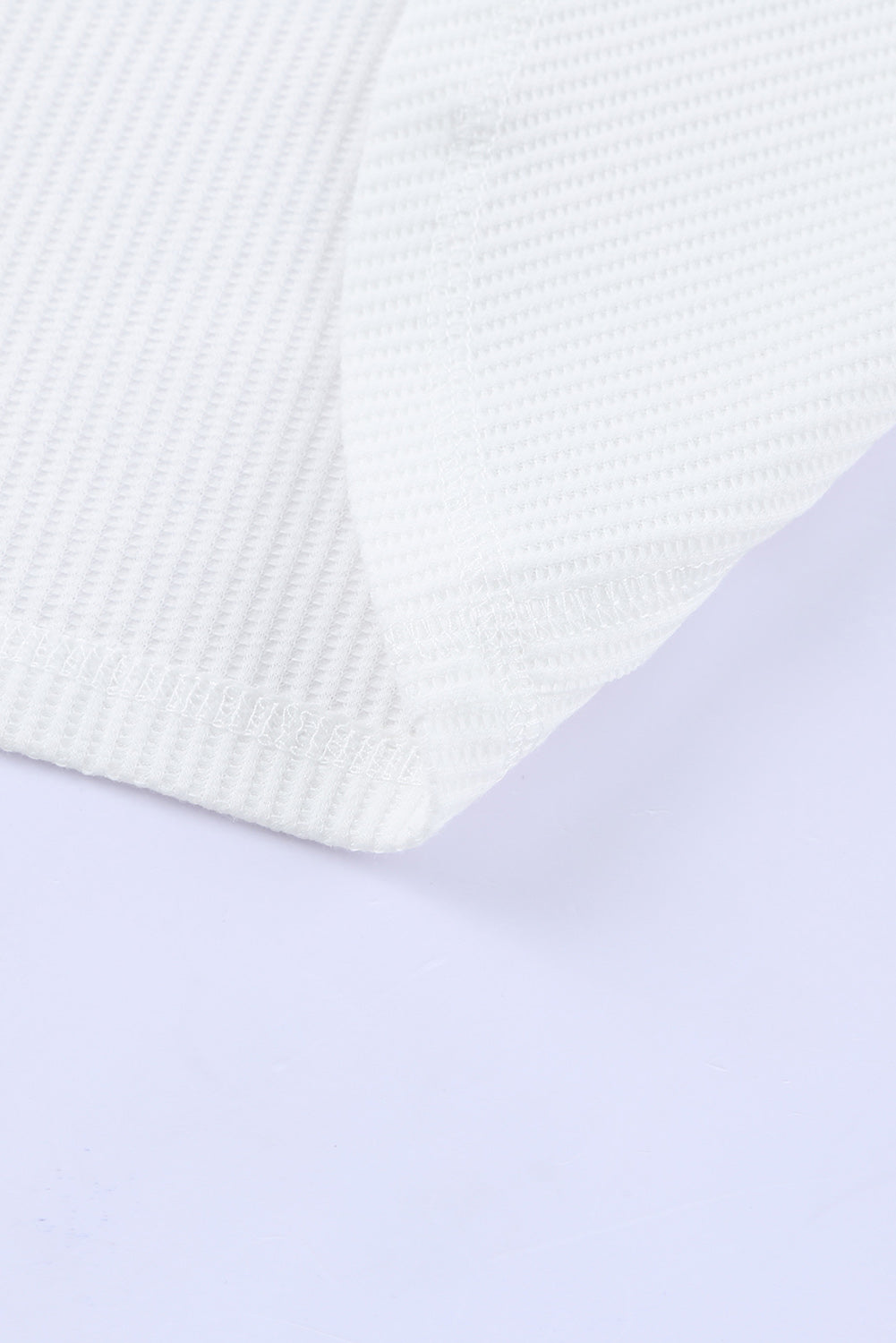 Brown Waffle Knit Casual Button Henley Top