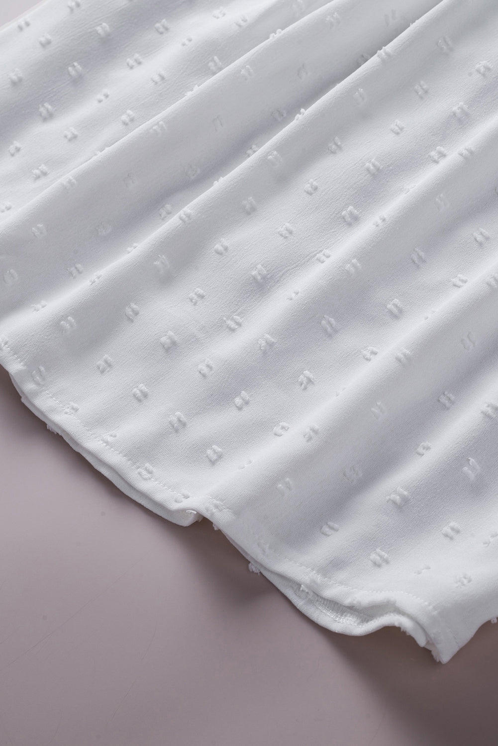 Apricot Swiss Dot Crochet Eyelet Back Button Detail Blouse