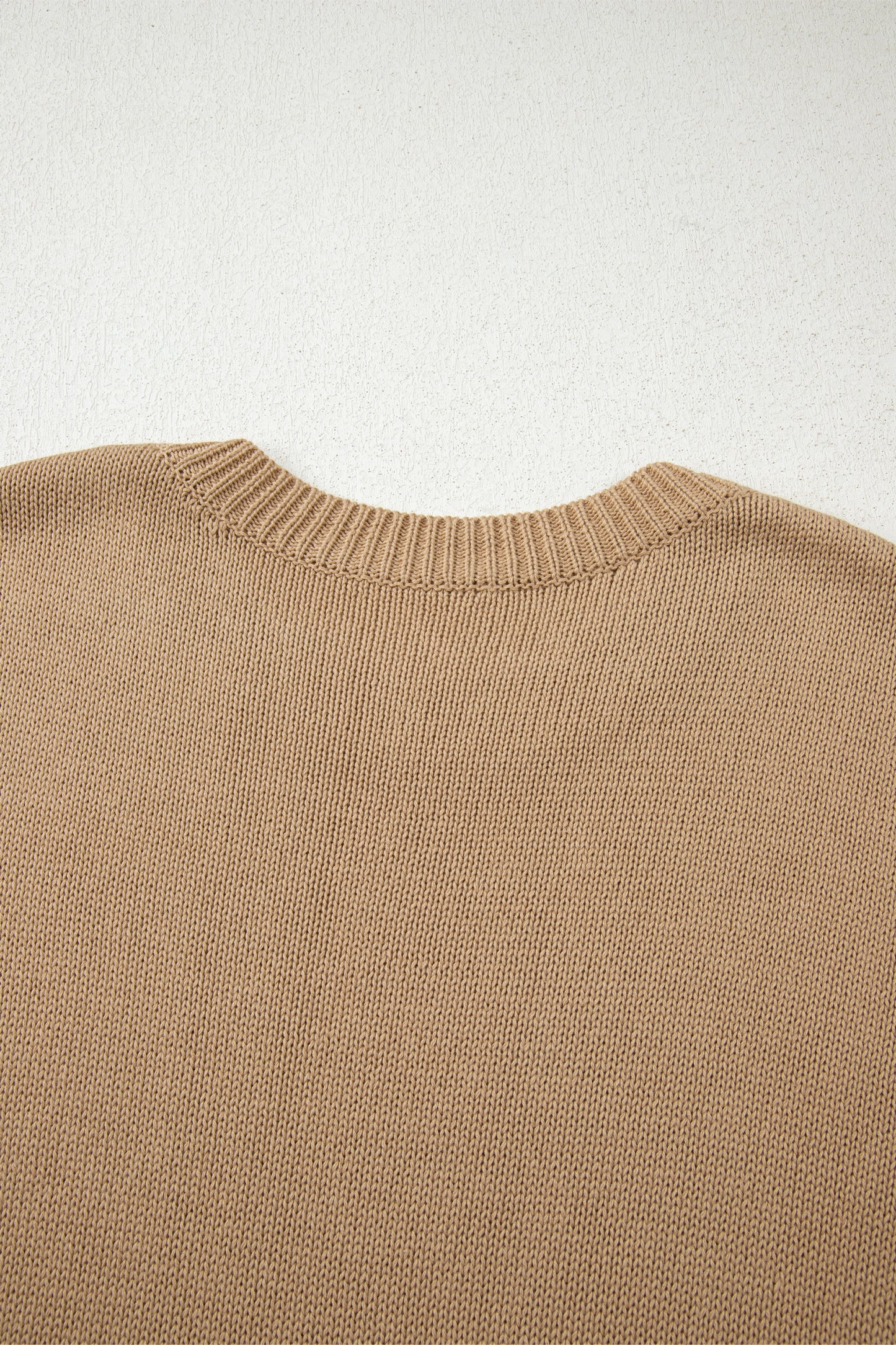 Pale Khaki Exposed Seam Drop Shoulder Oversize Sweater Mini Dress - Kustom Kreations Goods