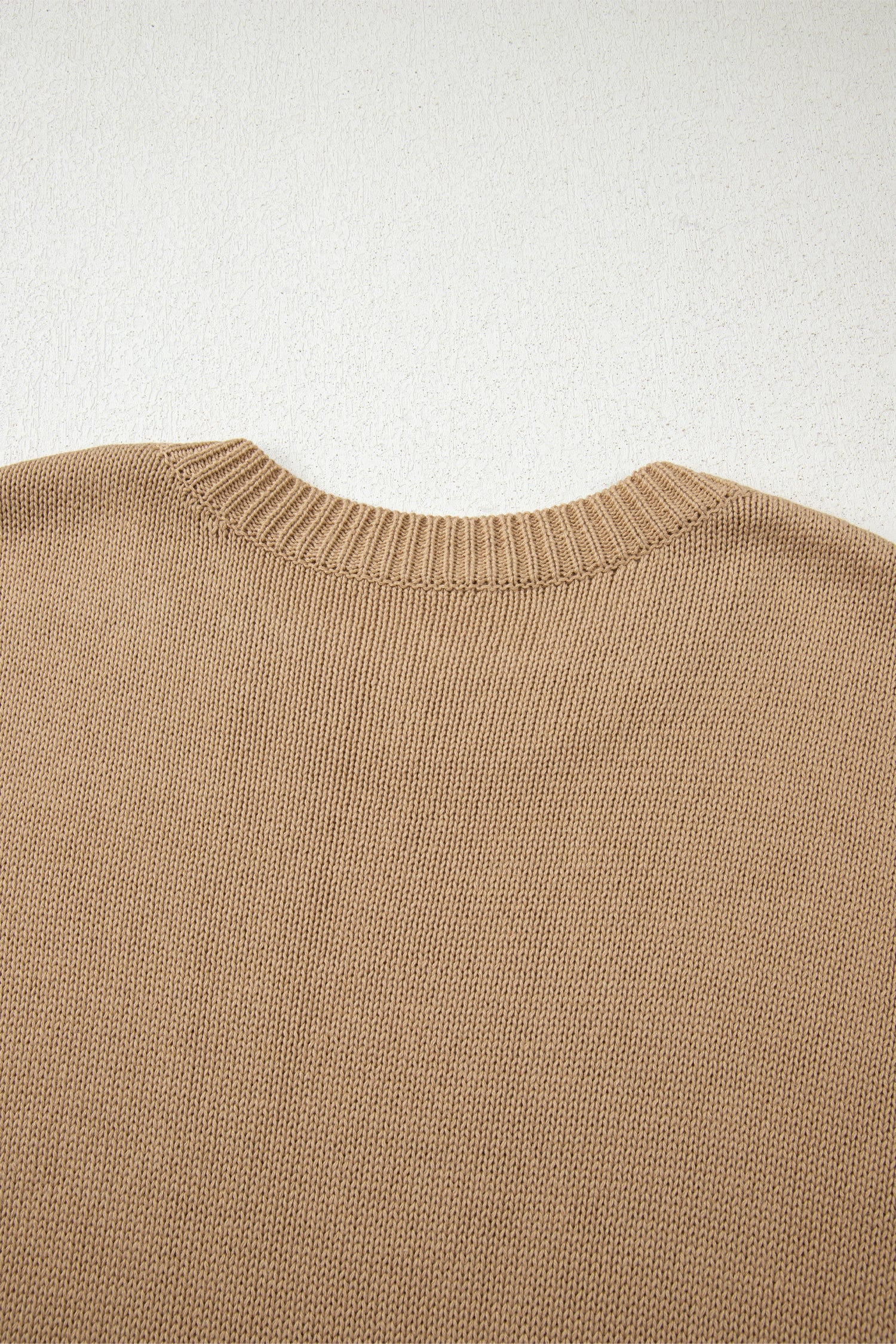 Pale Khaki Exposed Seam Drop Shoulder Oversize Sweater Mini Dress - Kustom Kreations Goods
