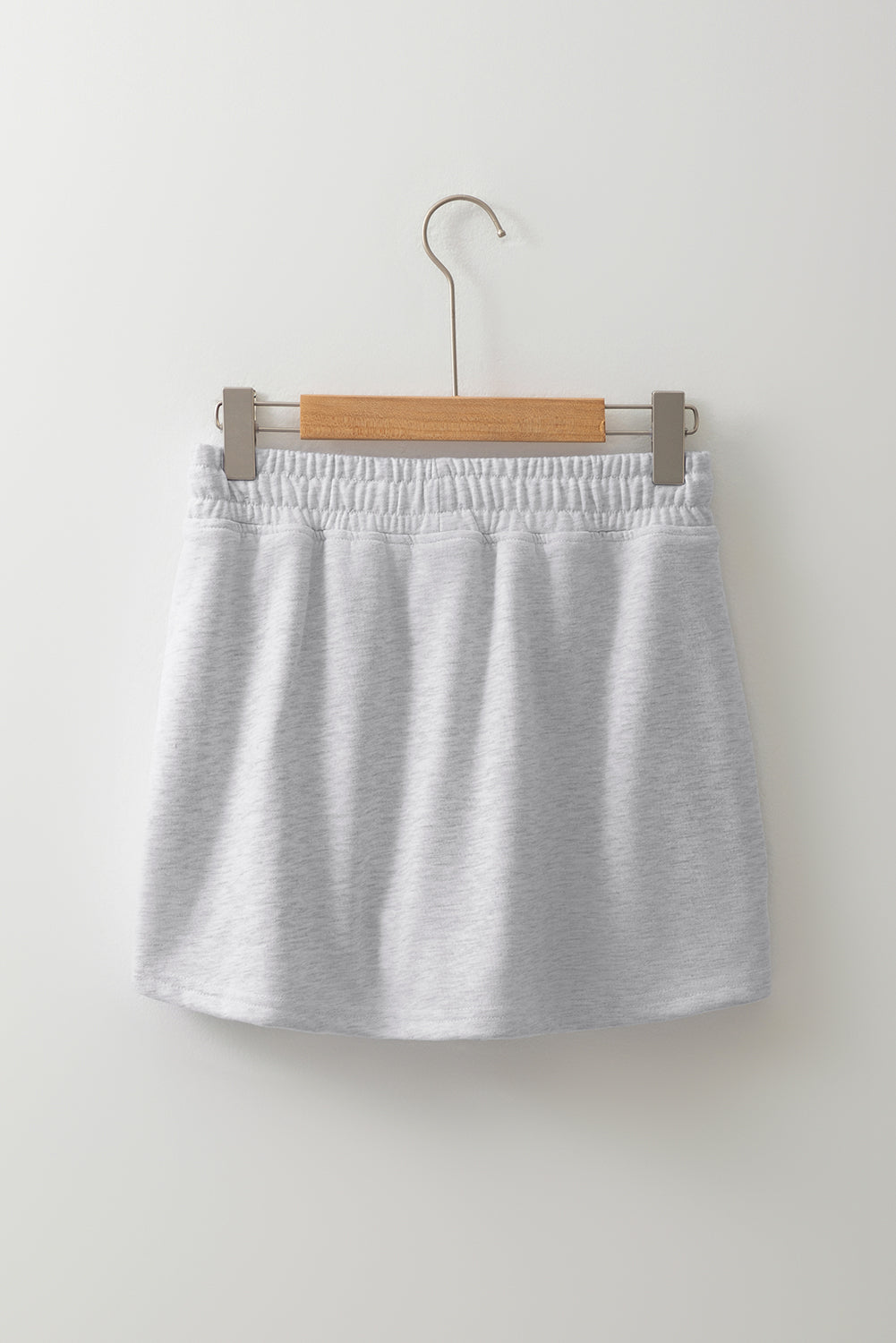 Light Grey French Terry Drawstring Mini Skort with Pockets - Kustom Kreations Goods
