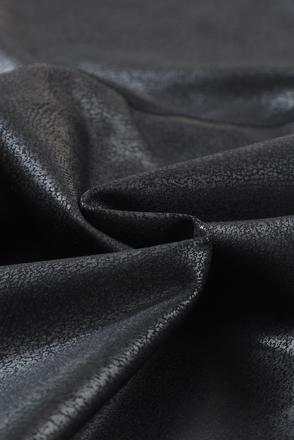 Black Crossed Dip Waist Sleek Leather Leggings - Kustom Kreations Goods