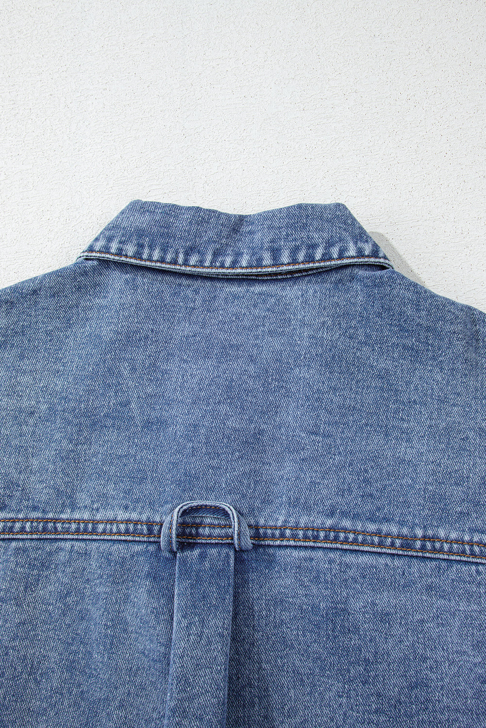 Ashleigh Blue Acid Wash Elastic Hem Button Up Denim Vest - Kustom Kreations Goods