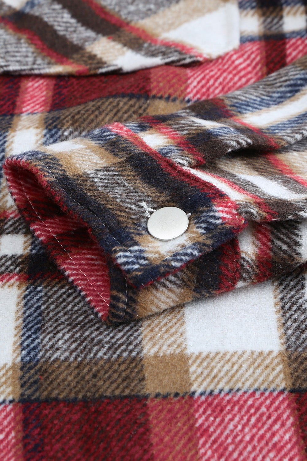 Multicolor Plaid Casual Button Up Flannel Jacket