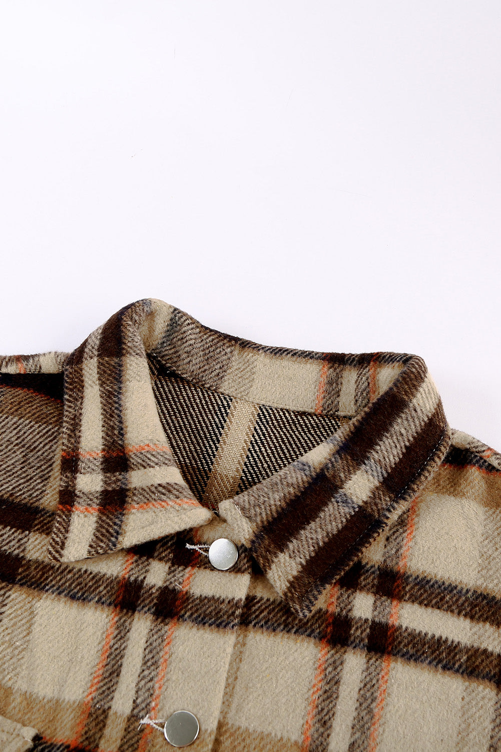 Multicolor Plaid Casual Button Up Flannel Jacket