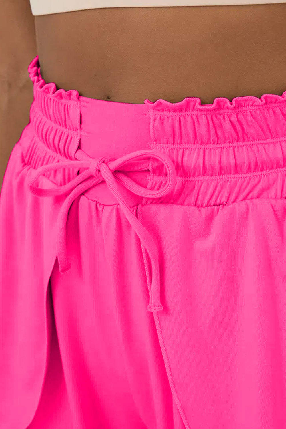 Black Frill High Waist Petal Wrap Swim Shorts