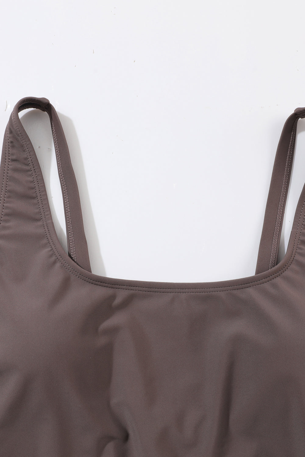 Coffee Knotted Split One Piece Swim Dress