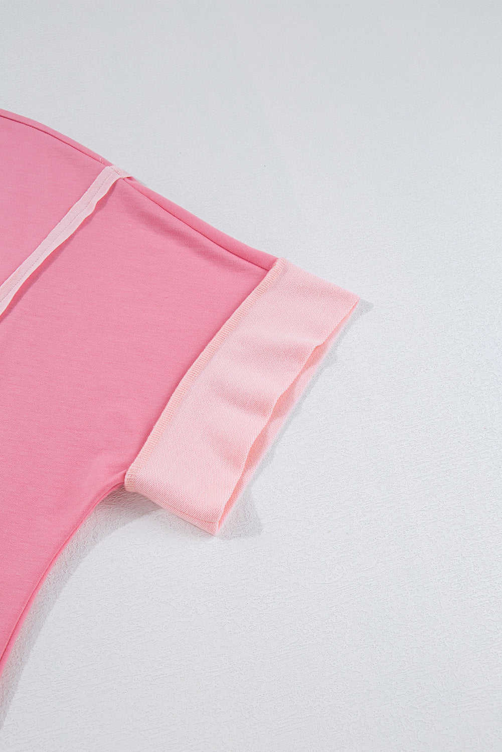 Peach Blossom Half Sleeve Raw Seam High Low Side Split Top - Kustom Kreations Goods