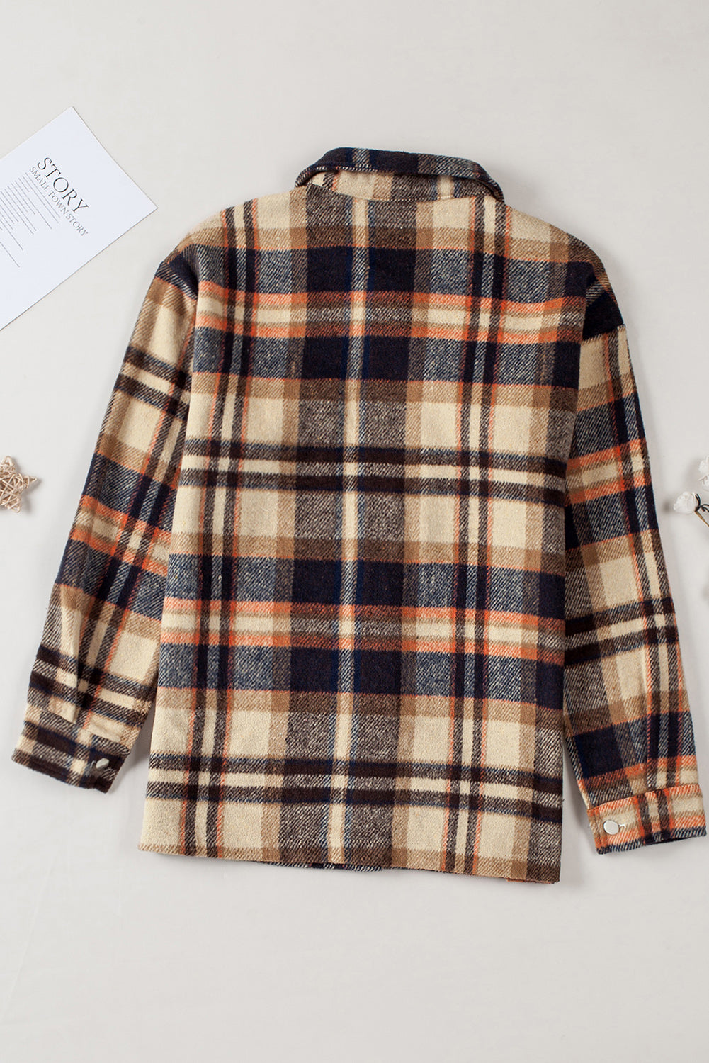 Multicolor Plaid Casual Button Up Flannel Jacket
