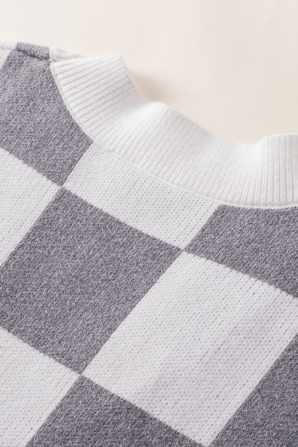 Brown Colorblock Plaid Ribbed Knit Button Up Cardigan