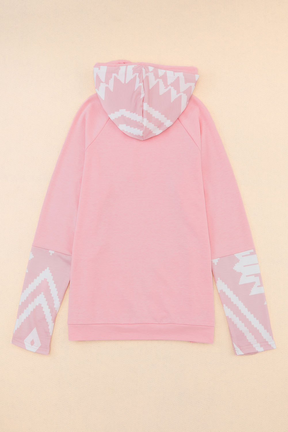 Brown Aztec Pattern Pullover Hoodie with Pockets