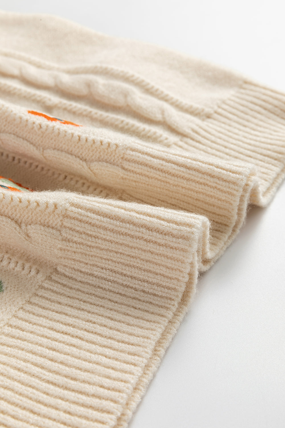 Jet Stream Embroidered Floral Cable Knit Vest Top