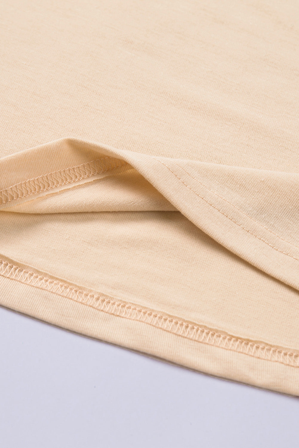 Green Plain Solid Color Crew Neck Tee