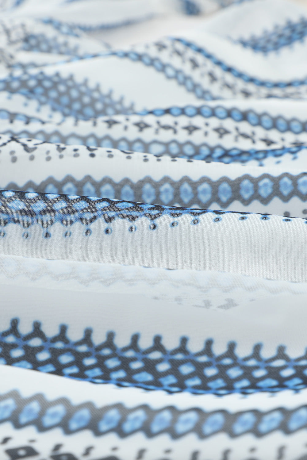 Green Chiffon Bell Sleeve Split V Neck Tunic Dress