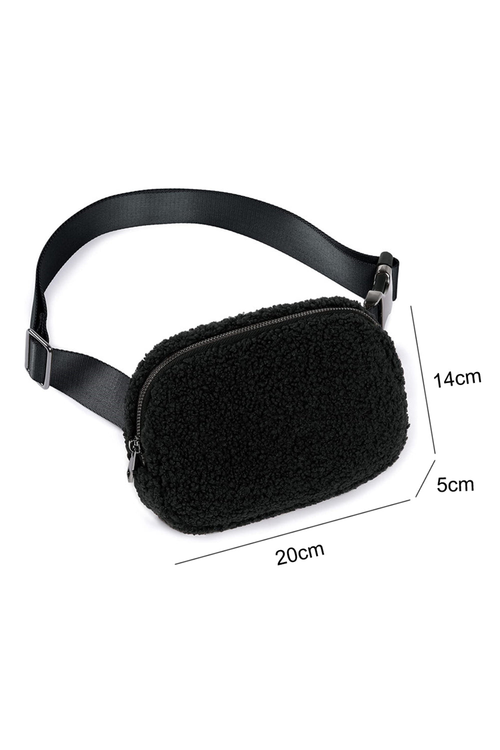 Bright White Sherpa Adjustable Strap Crossbody Bag