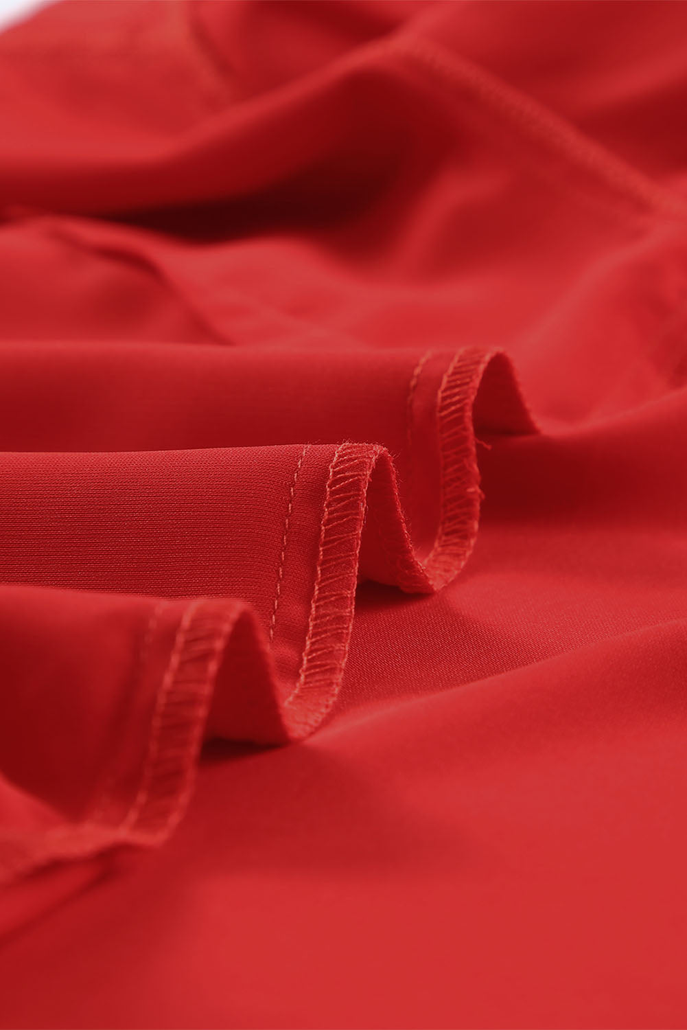 Apricot Solid Puffed Sleeve Shirred V Neck Blouse