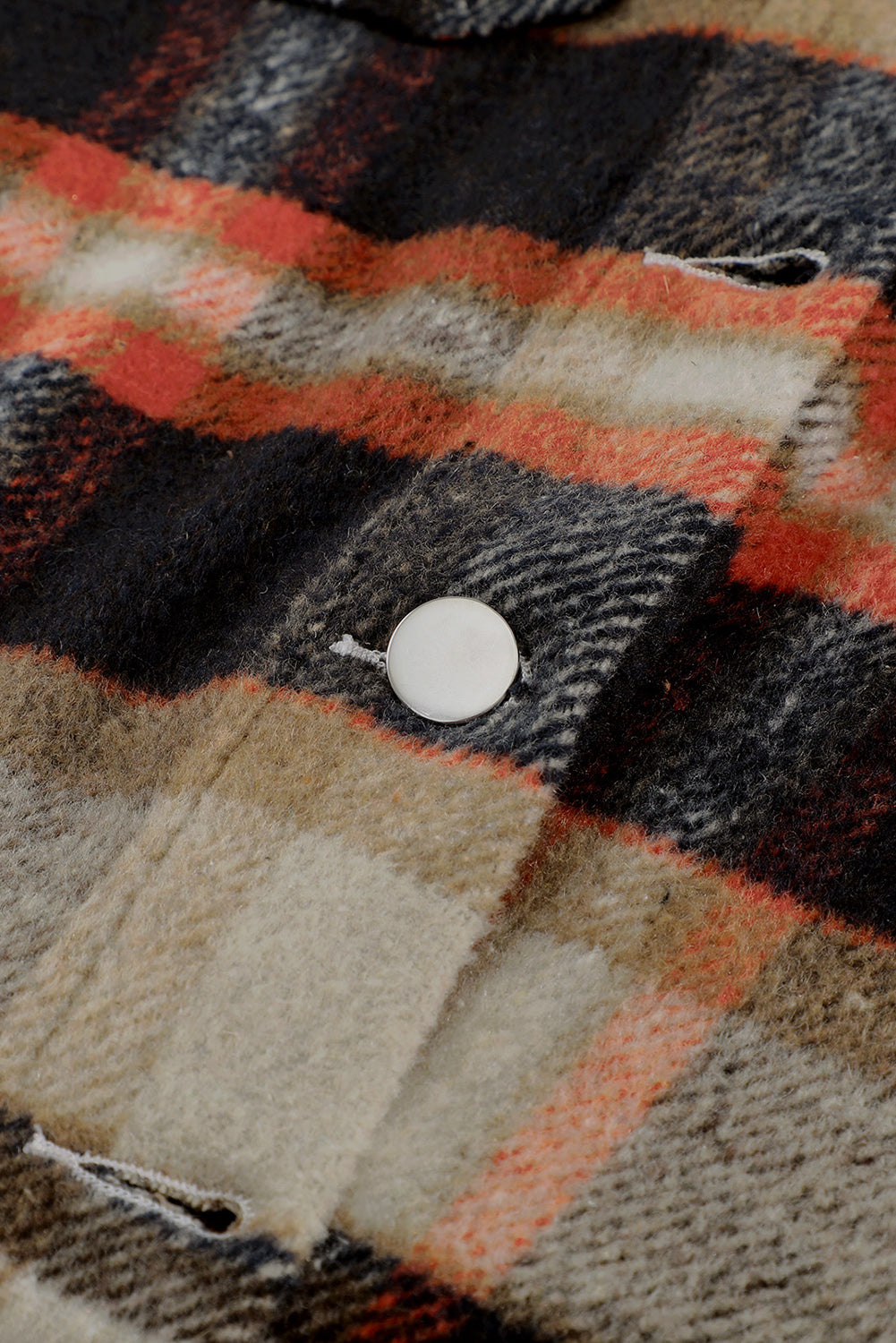 Multicolor Plaid Casual Button Up Flannel Jacket