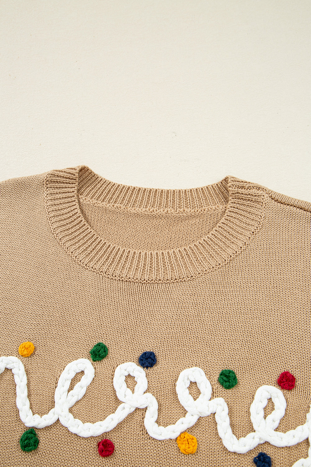 Black Merry Colorful Dot Detail Christmas Dolman Sweater - Kustom Kreations Goods