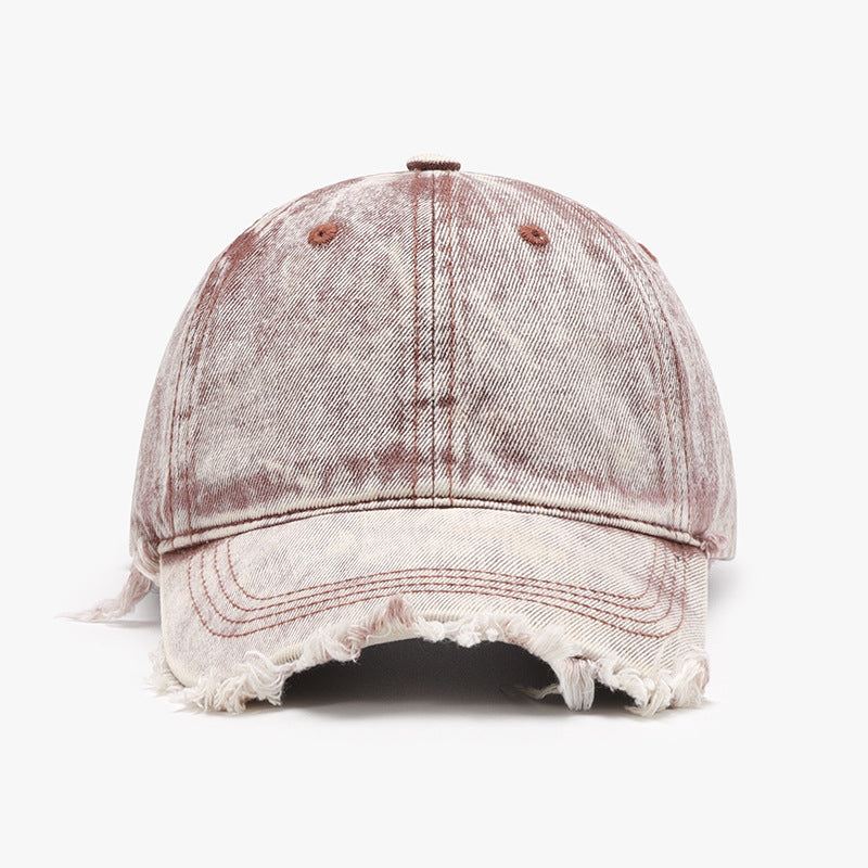 Raw Hem Adjustable Cotton Baseball Cap