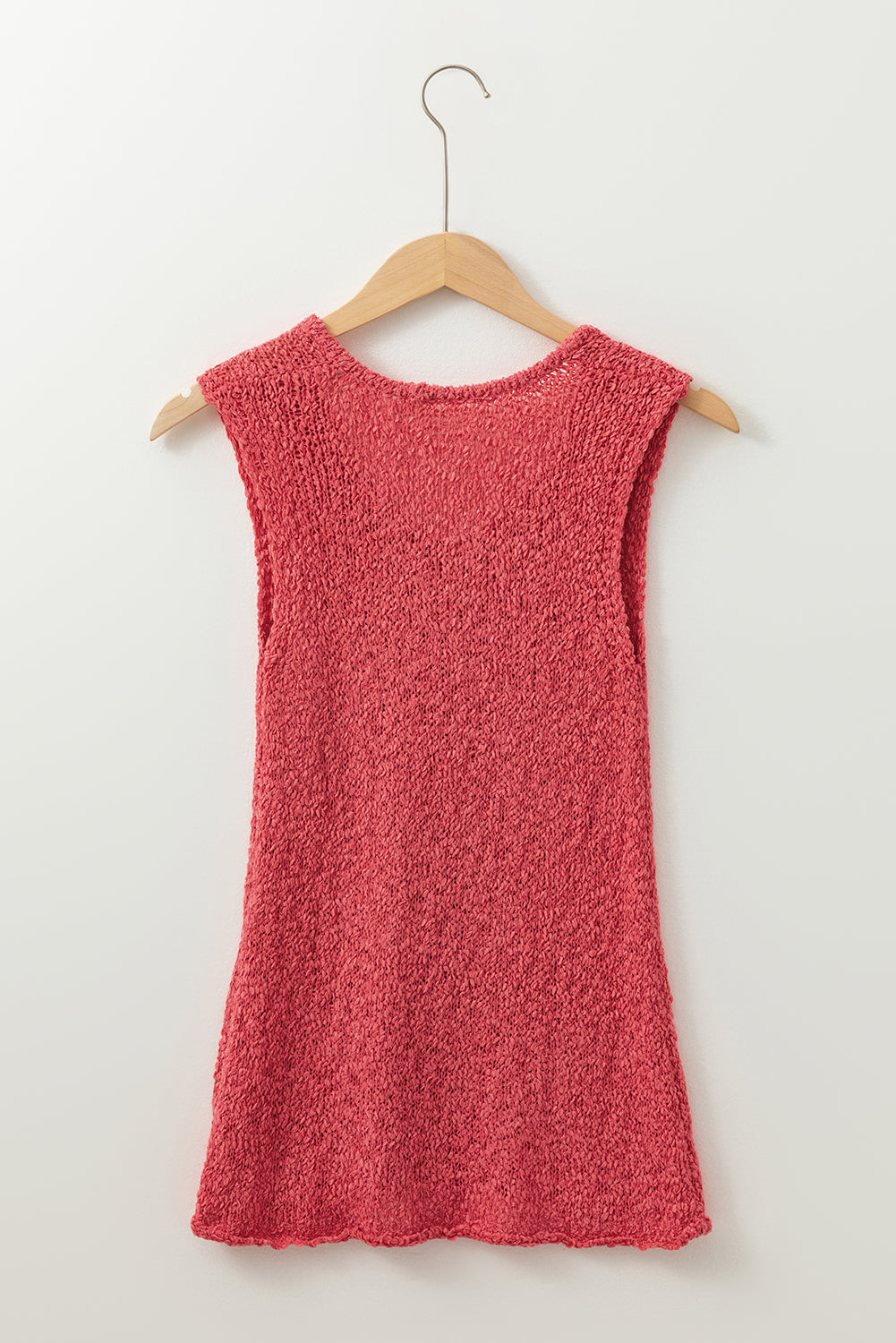 Flamingo Eyelet Knit U Neck Slim Fit Knit Vest