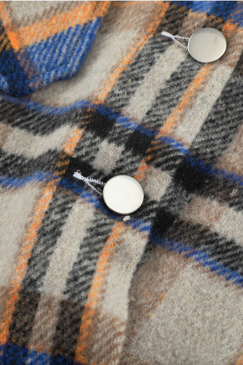 Multicolor Plaid Casual Button Up Flannel Jacket