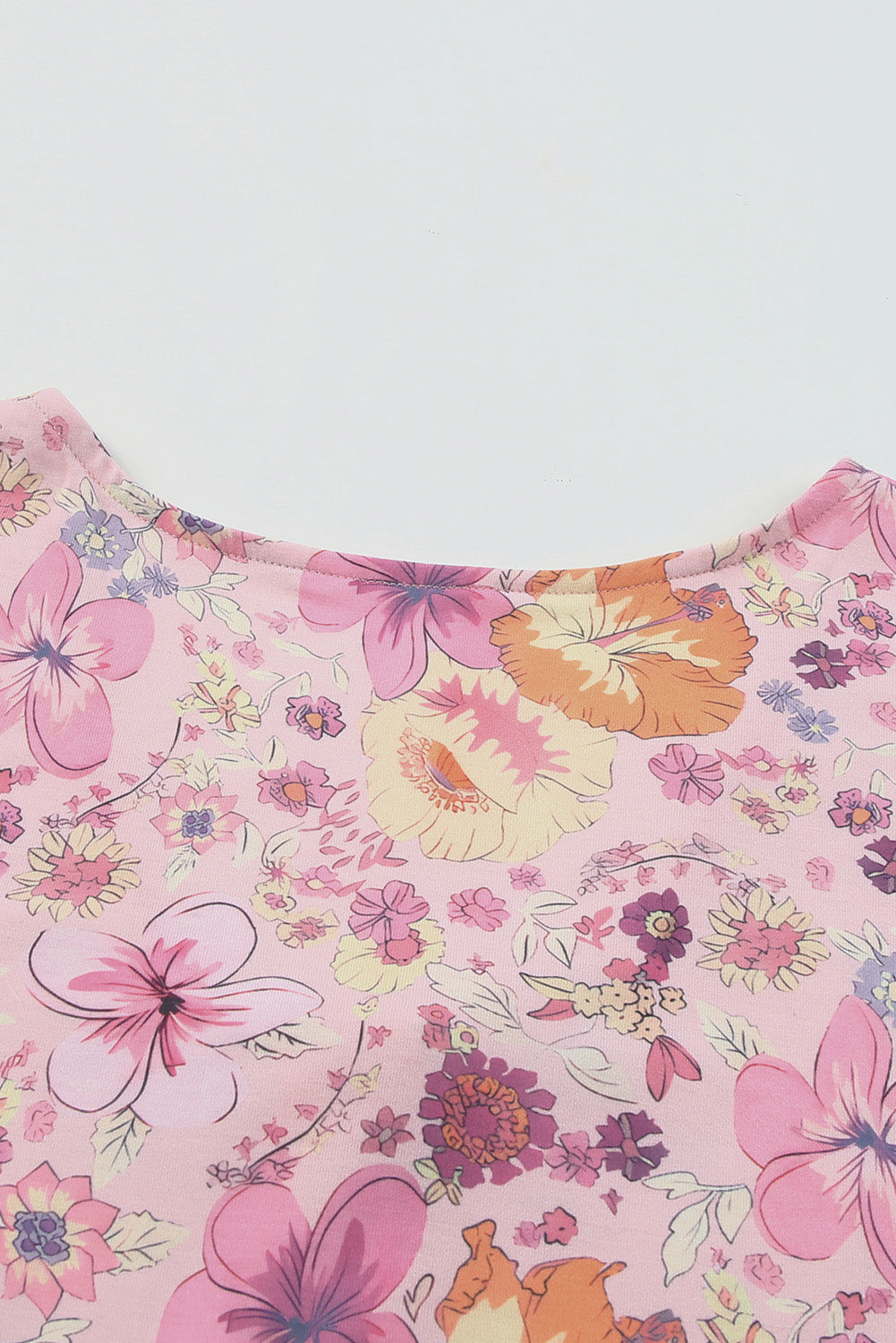 Multicolor Hibiscus Floral Print Ruffle Short Dress