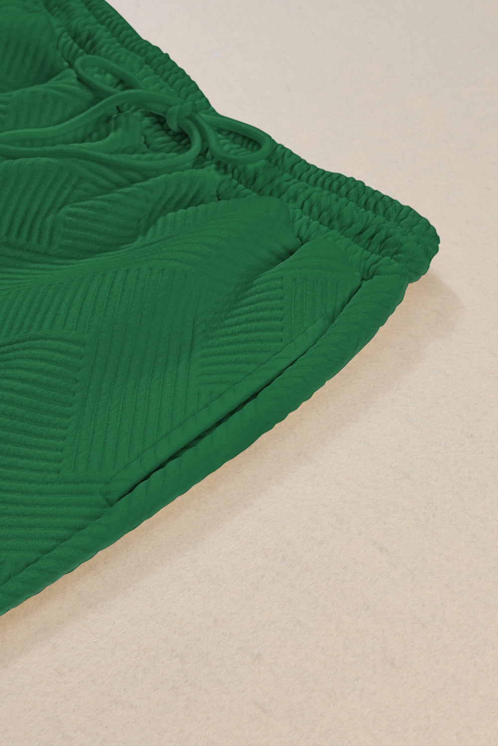 Dark Green Textured Loose Slouchy Long Sleeve Top and Pants Set