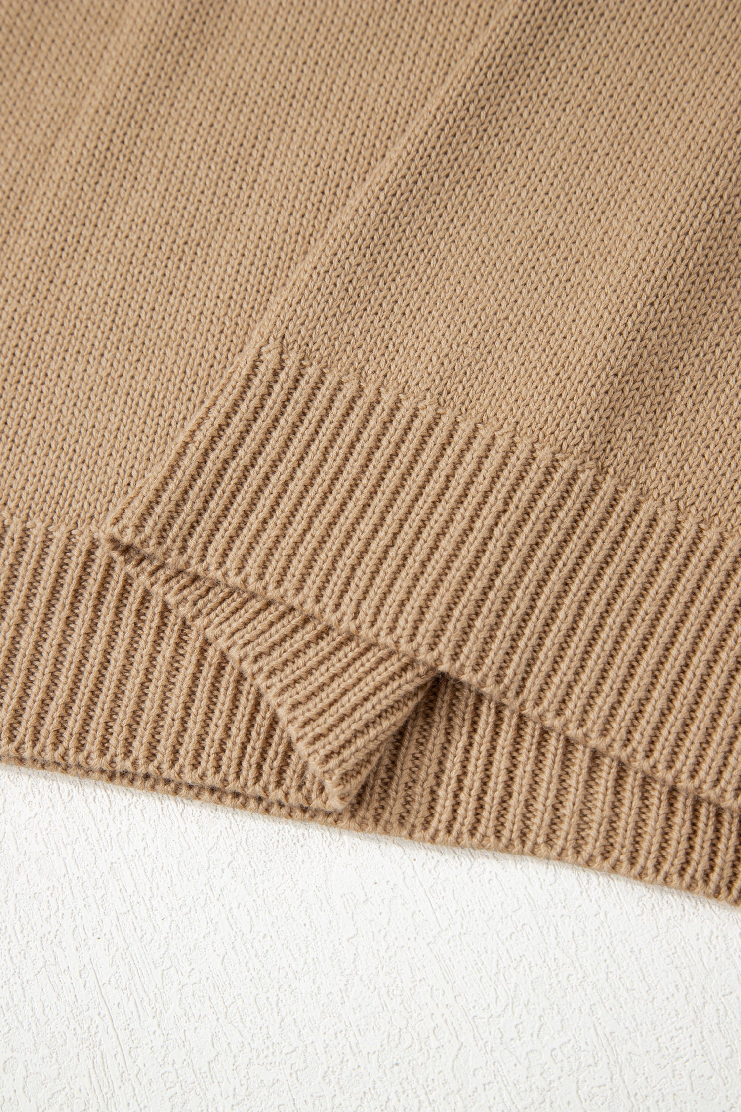 Pale Khaki Exposed Seam Drop Shoulder Oversize Sweater Mini Dress - Kustom Kreations Goods